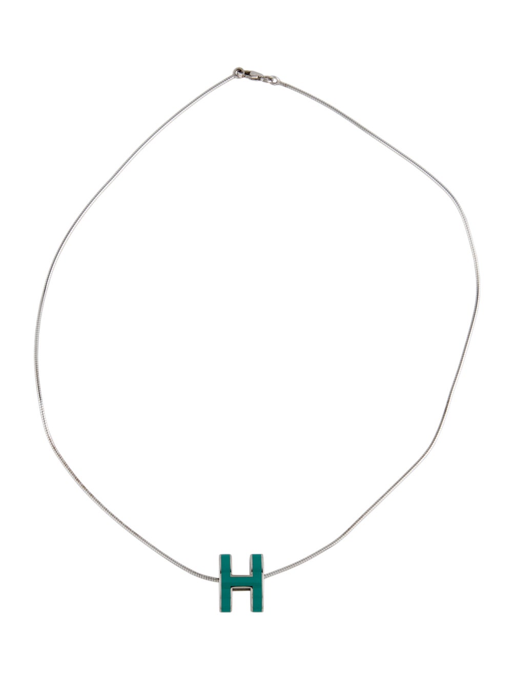 18K Hermes Mini Pop Green Necklace