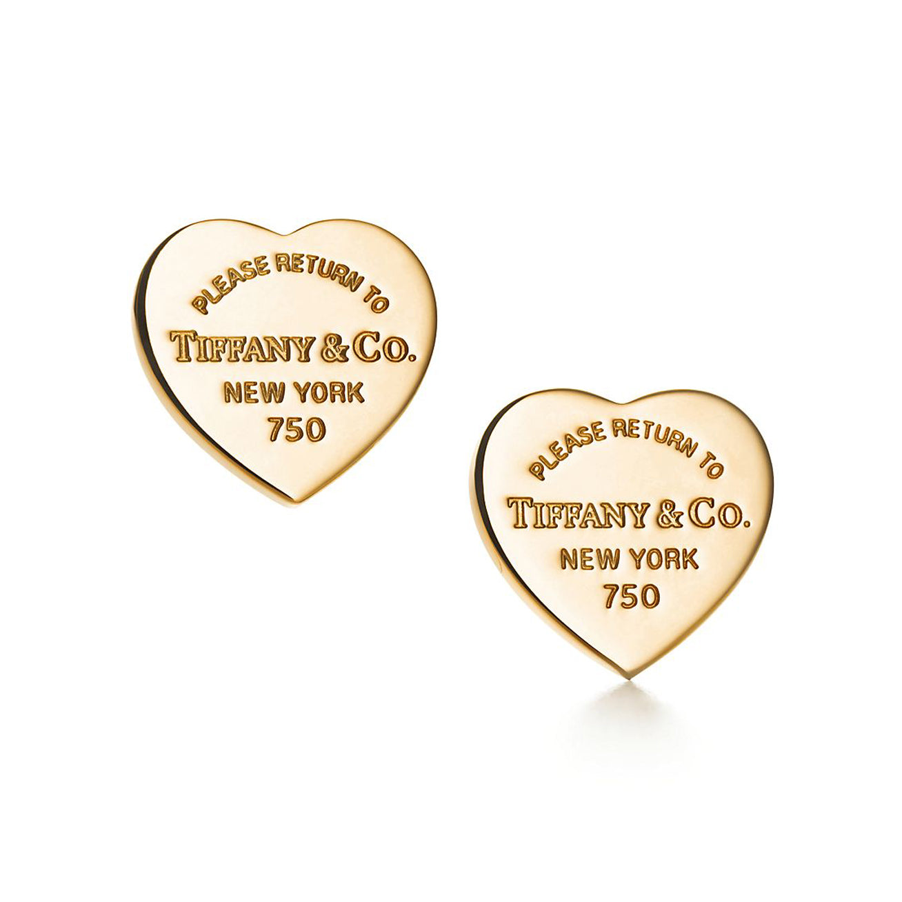 18K Tiffany Return to Heart Tag Stud Earrings