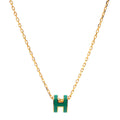 18K Hermes Mini Pop Green Necklace