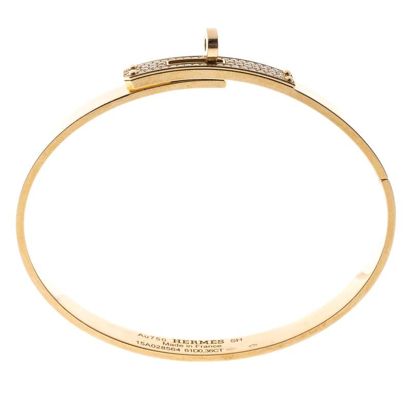 18K Hermes Kelly Small Model Diamond Bracelet