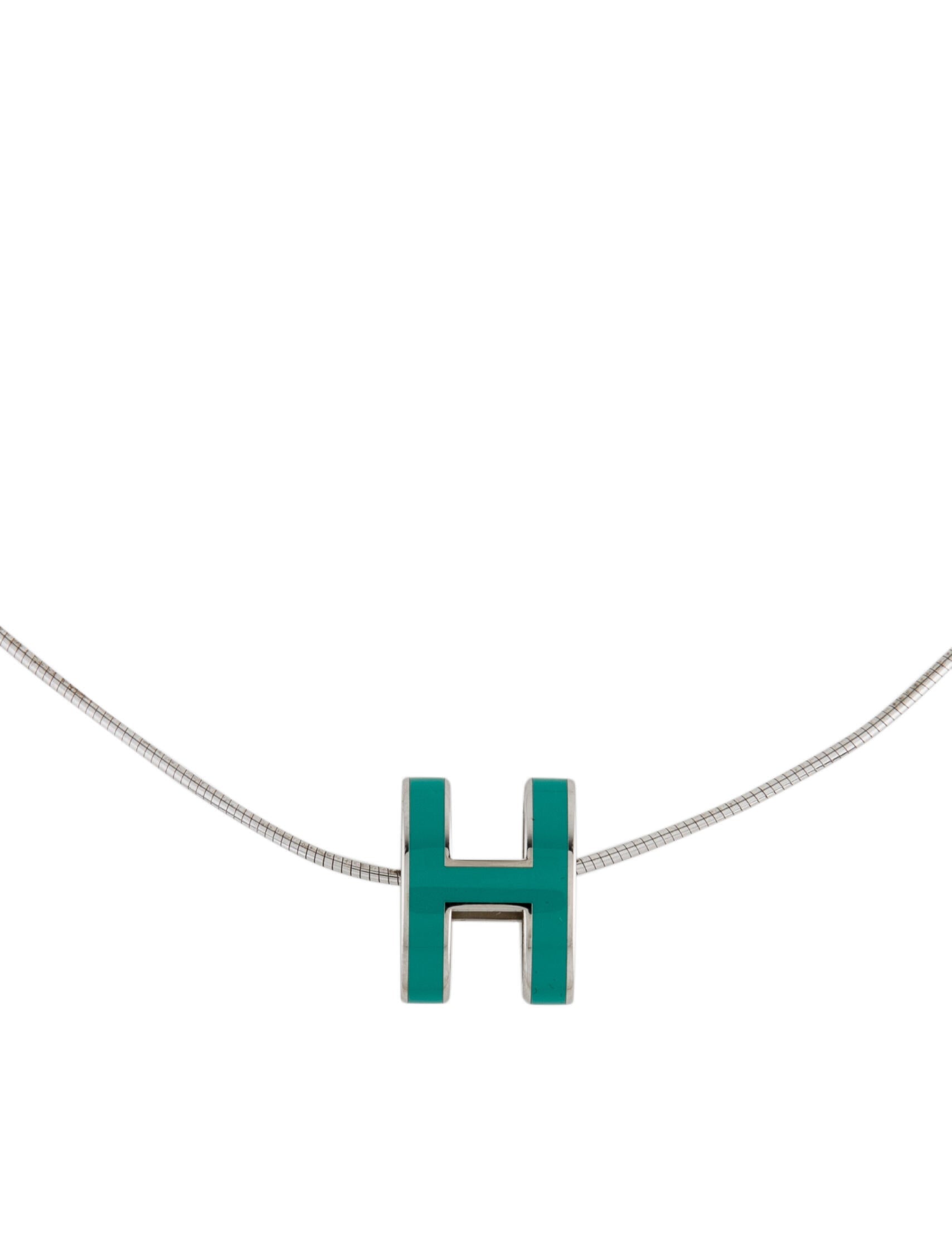 18K Hermes Mini Pop Green Necklace