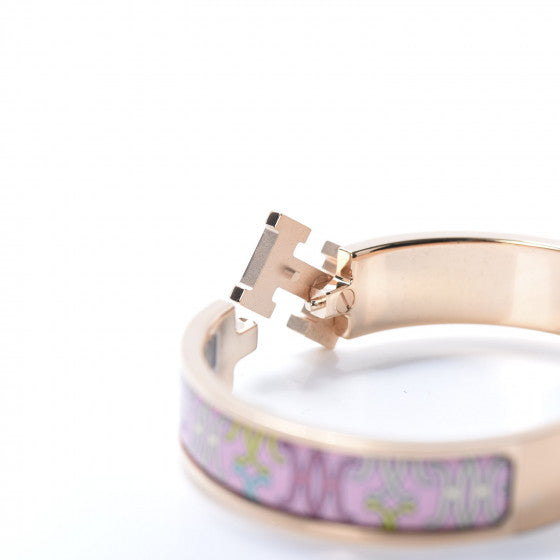 18K Hermes Clic H Lift Pink Bracelet