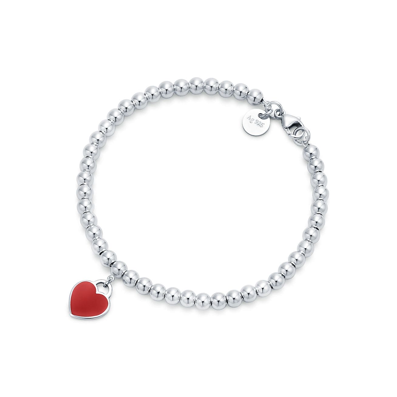 18K Tiffany Return to Red Heart Tag Bead Bracelet