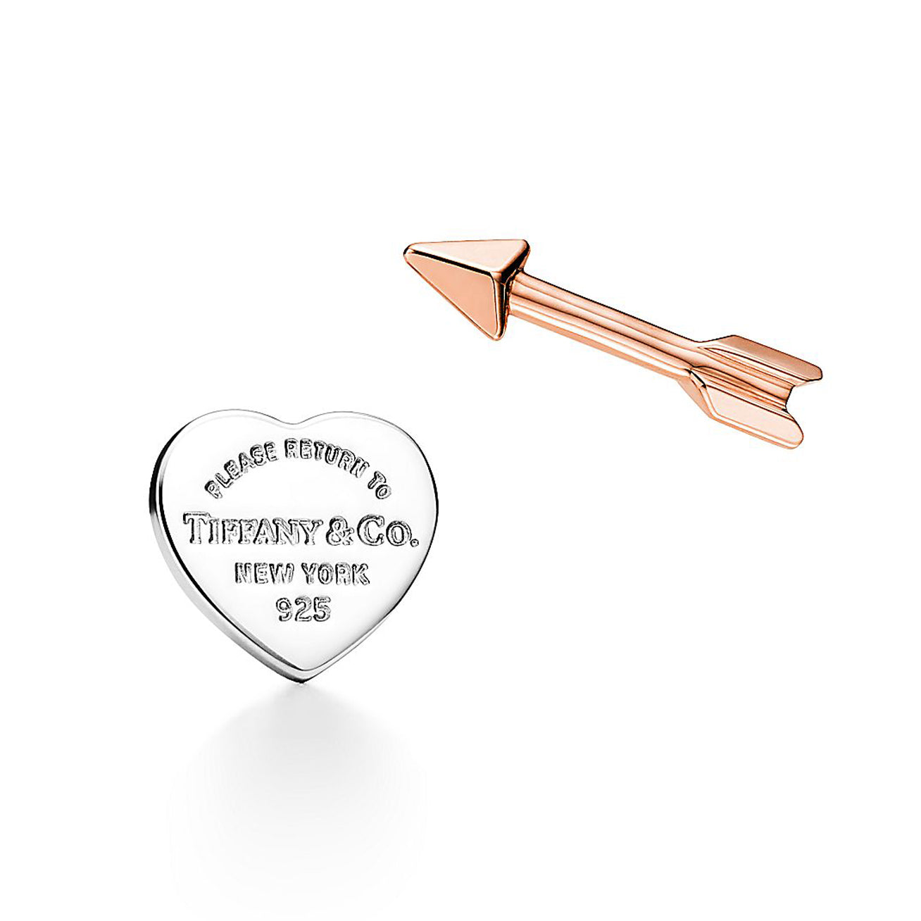 18K Tiffany Return to Lovestruck Heart Tag & Arrow Earrings