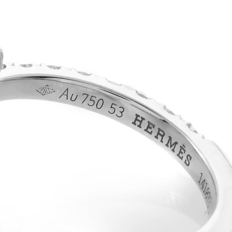 18K Hermes Finesse Diamond White Gold Ring