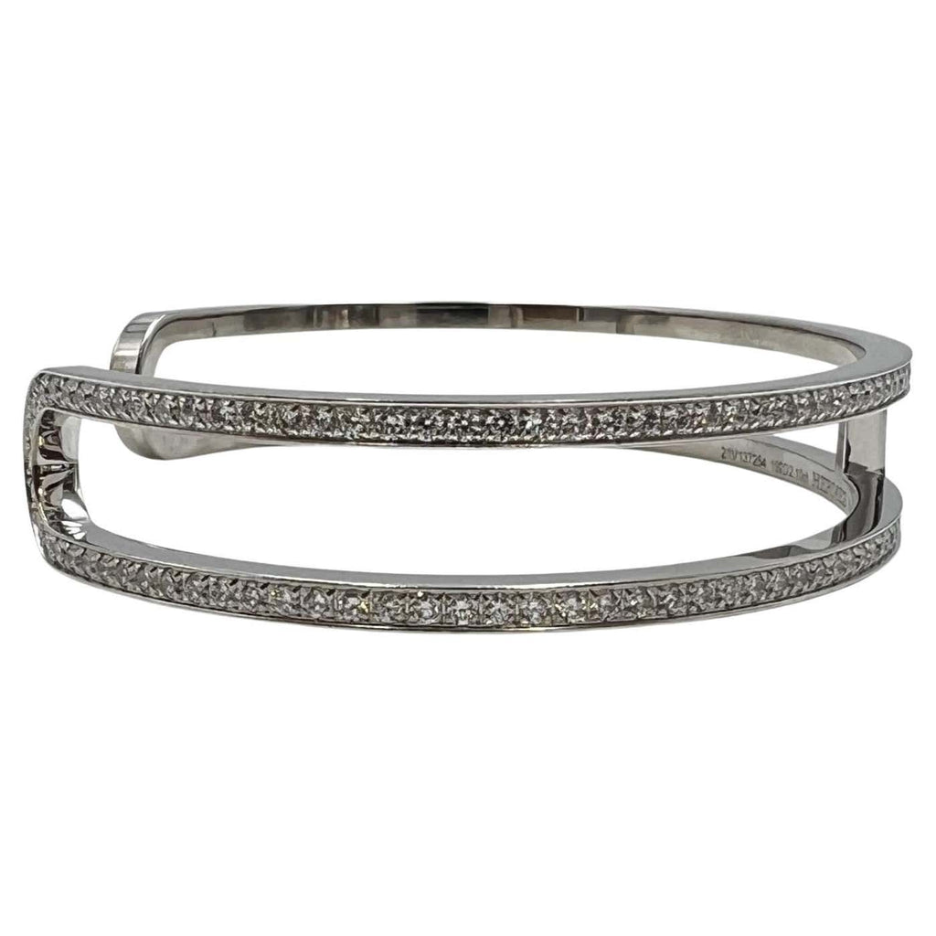 18K Hermes Ever Chain D¡ ̄ancre Cuff Diamond Bracelet