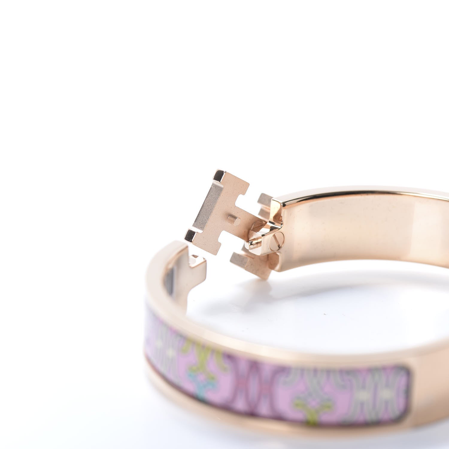 18K Hermes Clic H Lift Pink Bracelet
