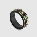 18K Gucci Double Icon With Gemstones Corundum Ring
