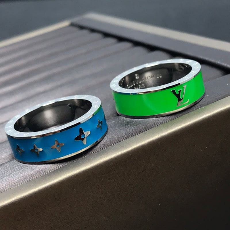 18K Louis Vuitton Ceramic Set of Two Ring