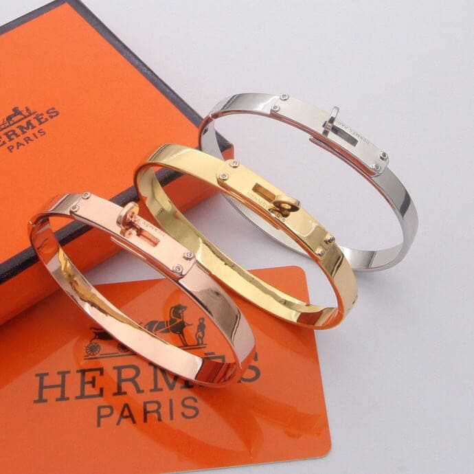18K Hermes White Gold Kelly Bracelet