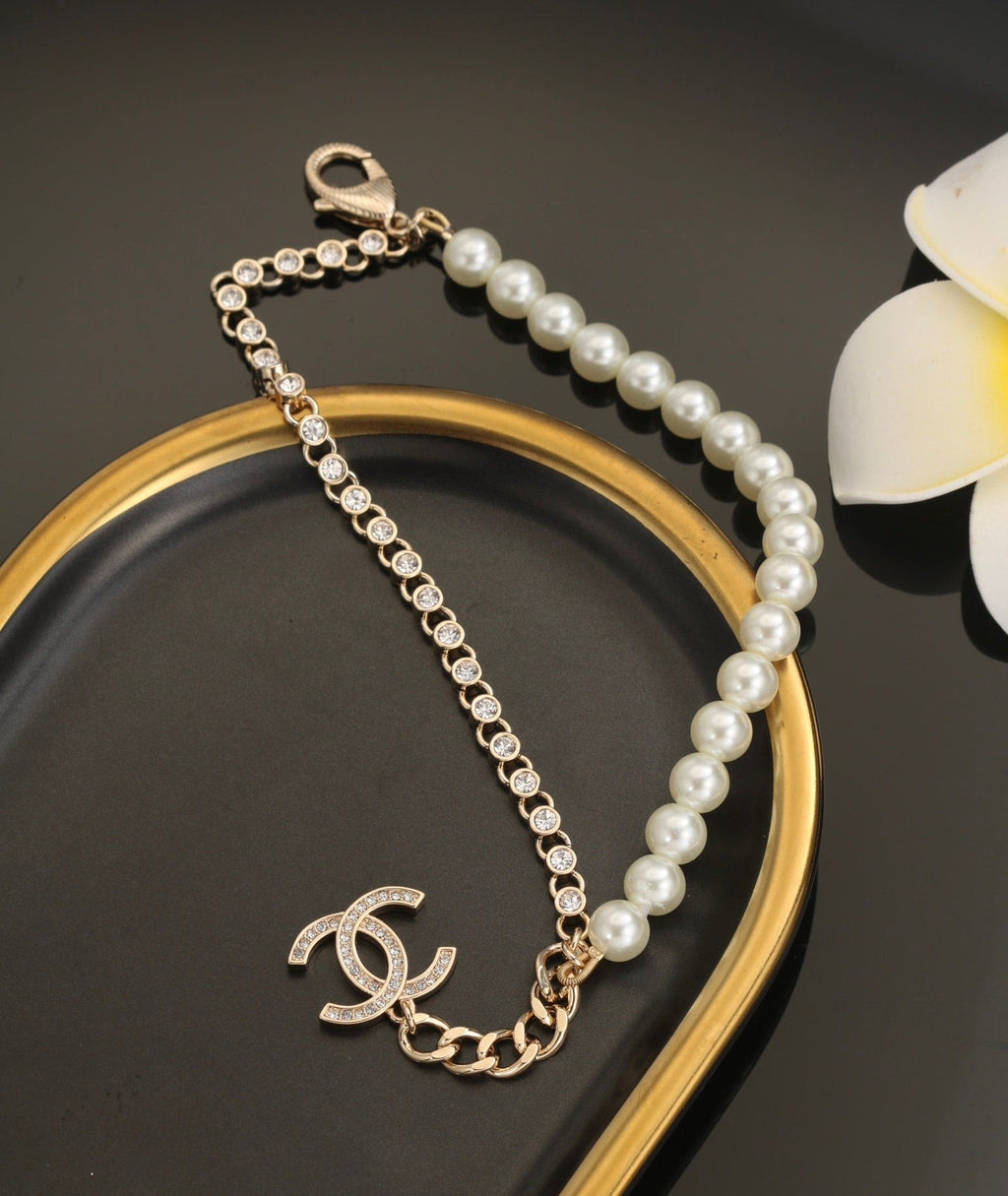 18K Chanel Pearls Chain Bracelet