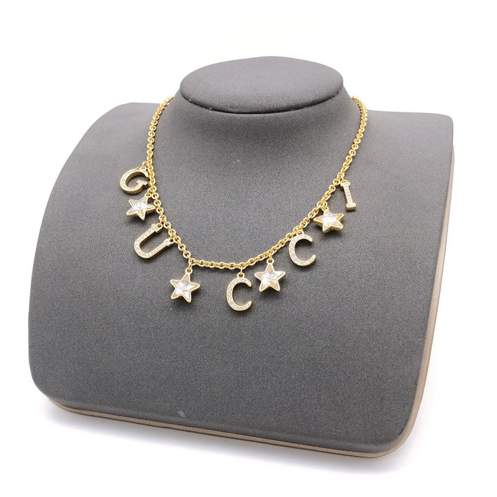 18K Gucci Double Script Necklace