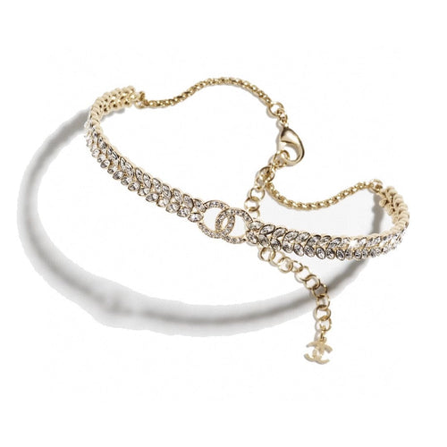 18K Chanel Chain Choker Diamonds Necklace