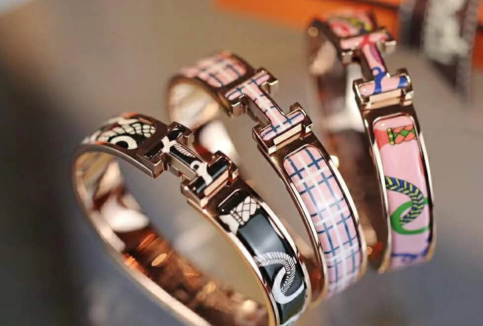 18K Hermes Clic Panoplie Equestre Black Bracelet