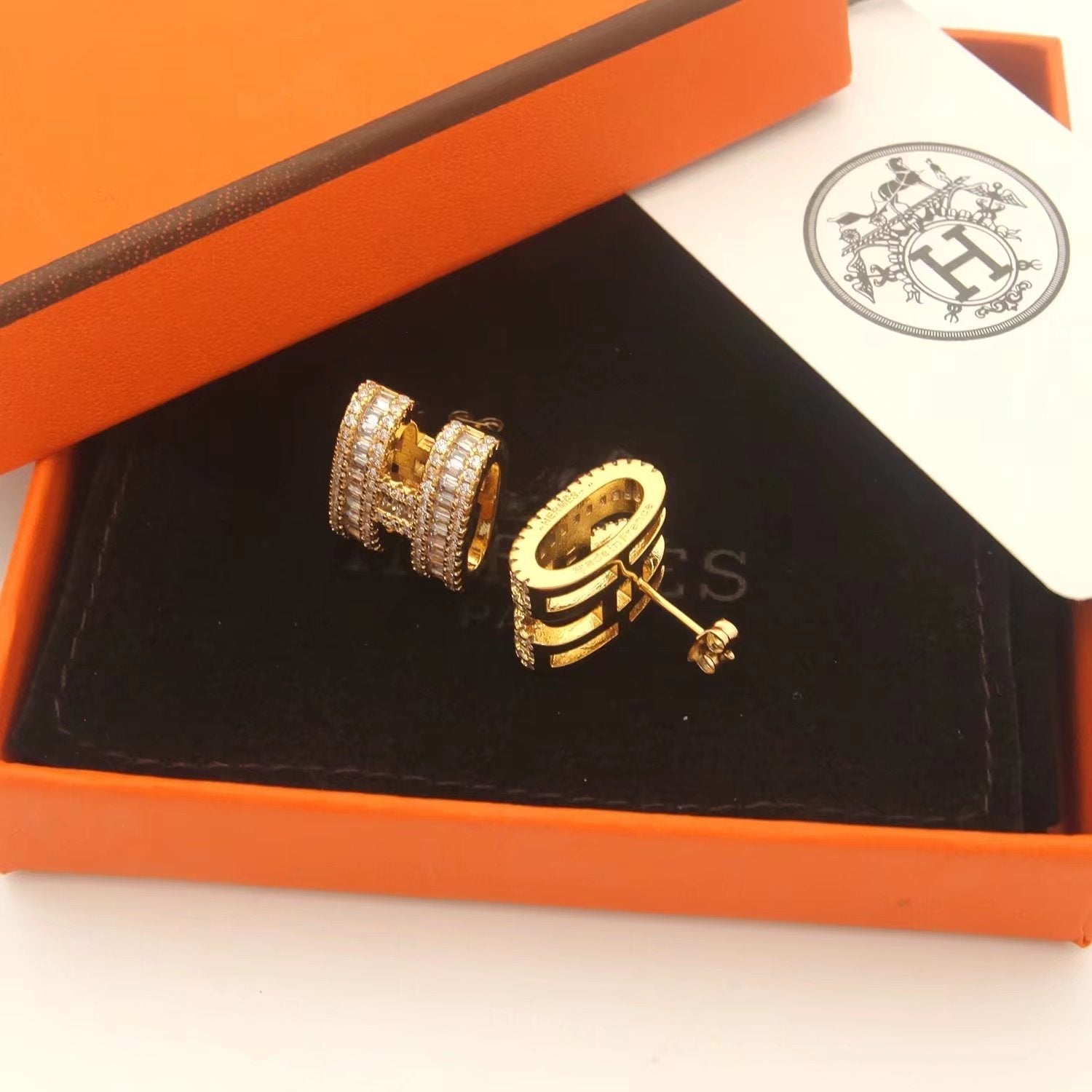 18K Hermes Pop Diamonds Earrings