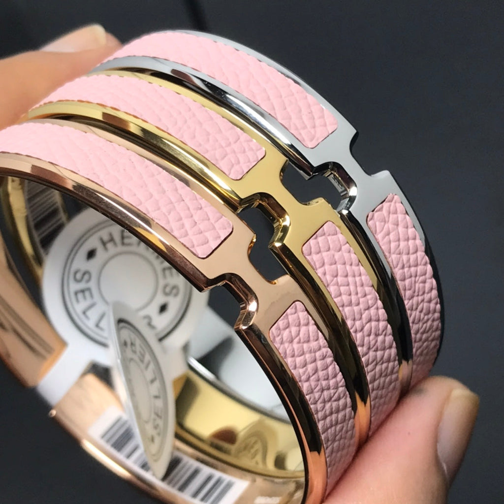 18K Hermes Olympe Light Pink Bracelet