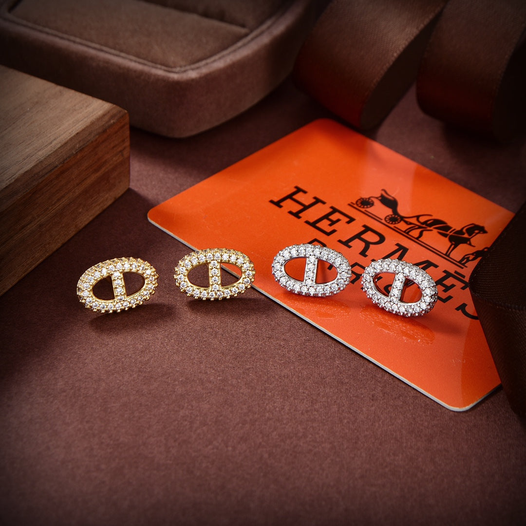 18K Hermes Farandole Diamond Earrings