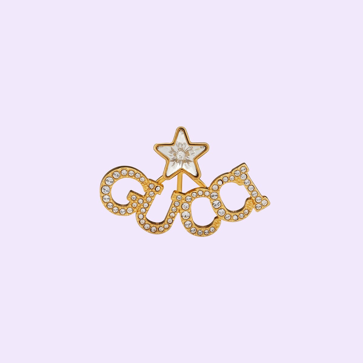 18K Gucci Double Script Star Earrings
