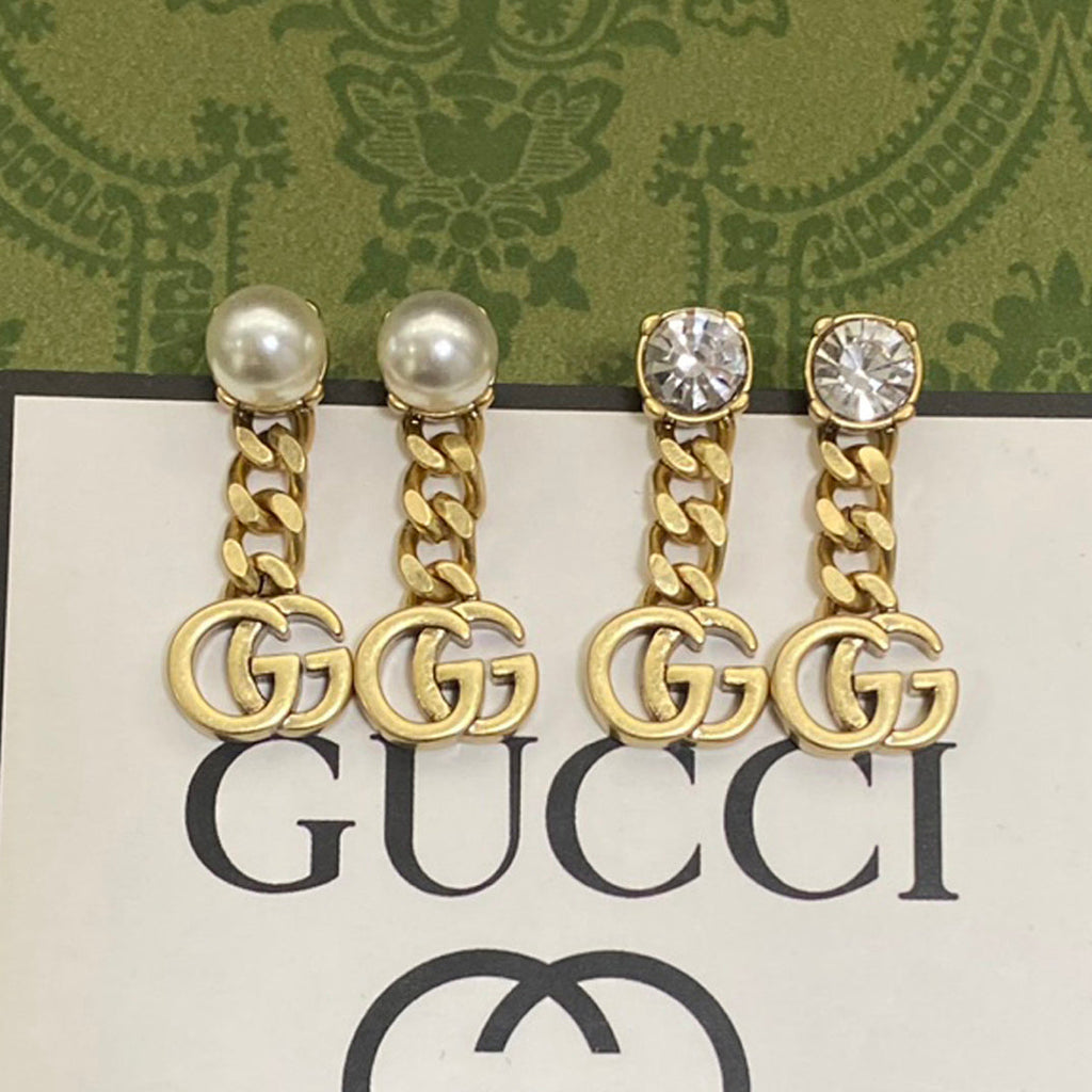 18K Gucci Double Chain Earrings