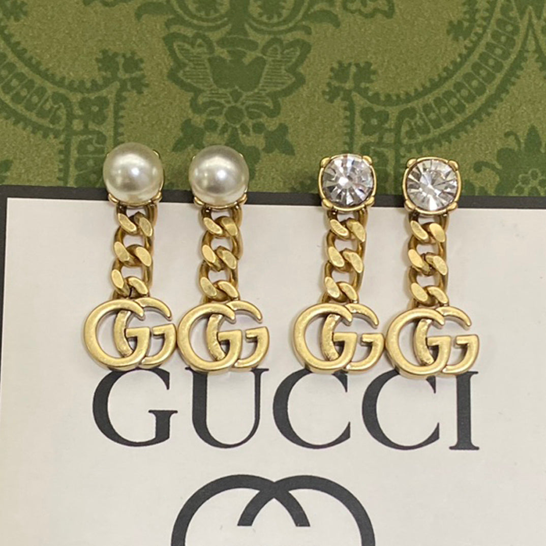 18K Gucci Double Chain Earrings