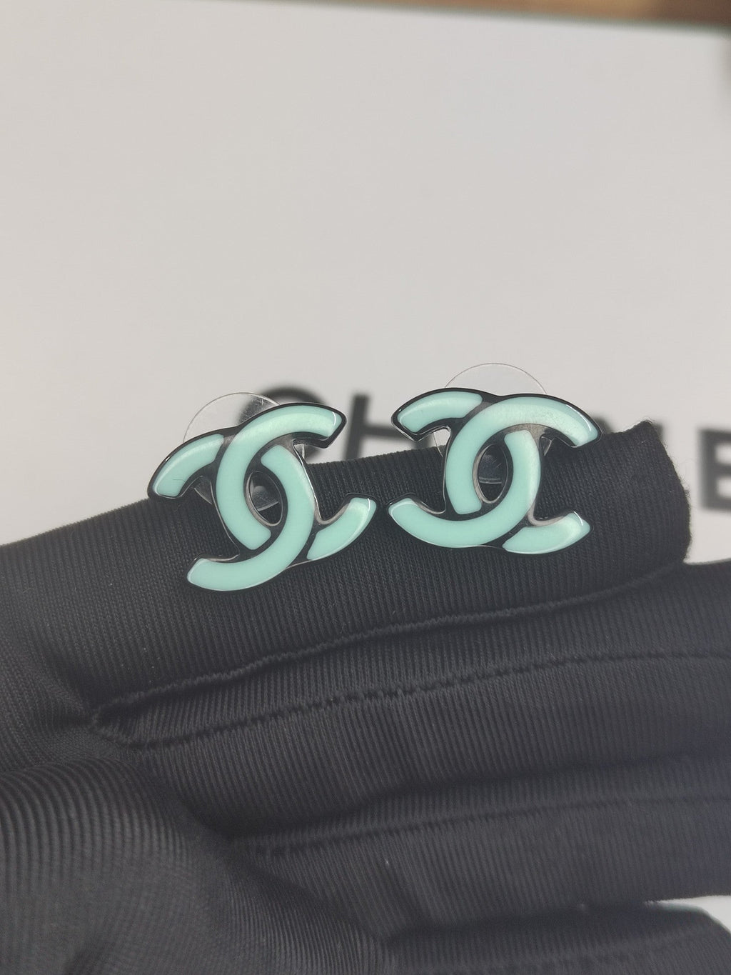 18K Chanel Classic Blue Earrings