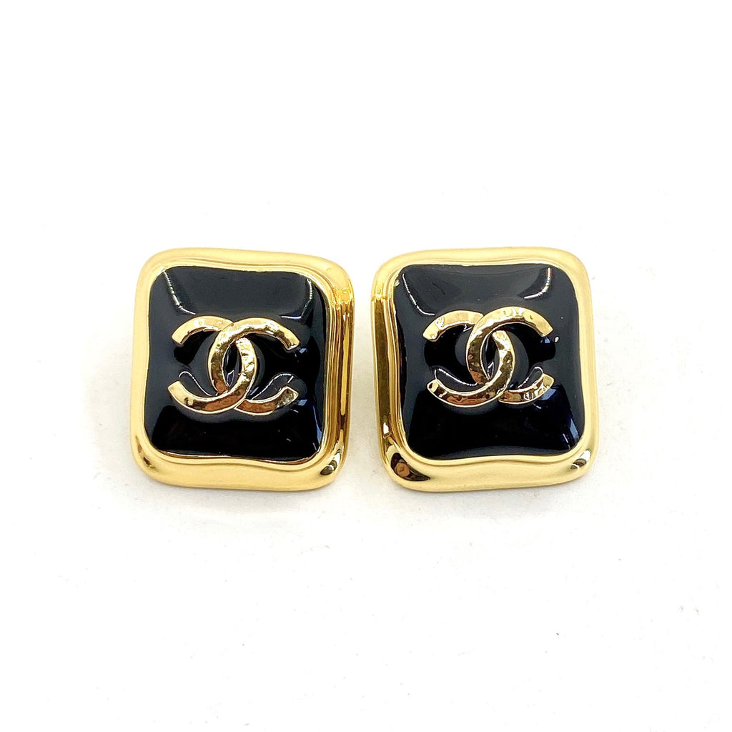 18K Chanel Square Earrings