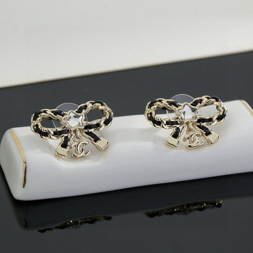 18K Chanel Butterfly Pendant Earrings