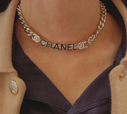 18K Chanel Chain Choker Necklace