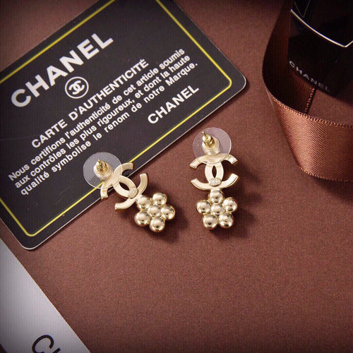 18K Chanel Butterfly Pendant Earrings