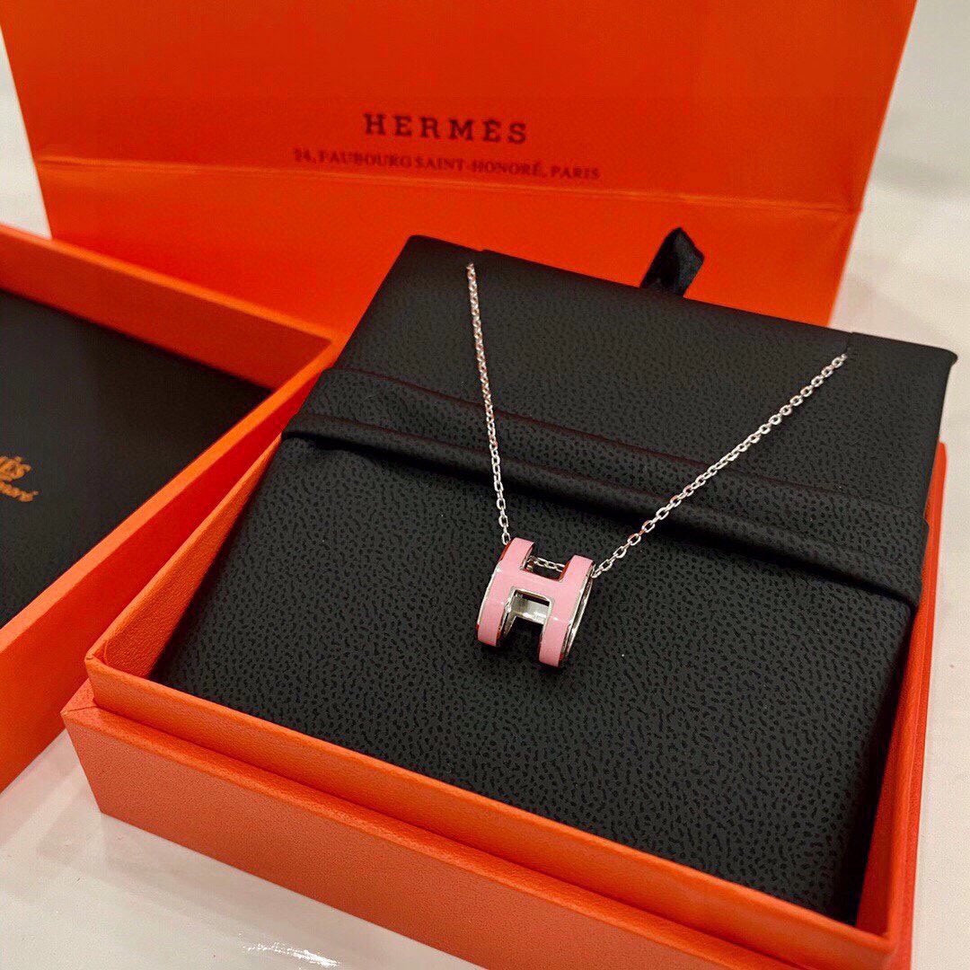 18K Hermes Mini Pop Pink Necklace