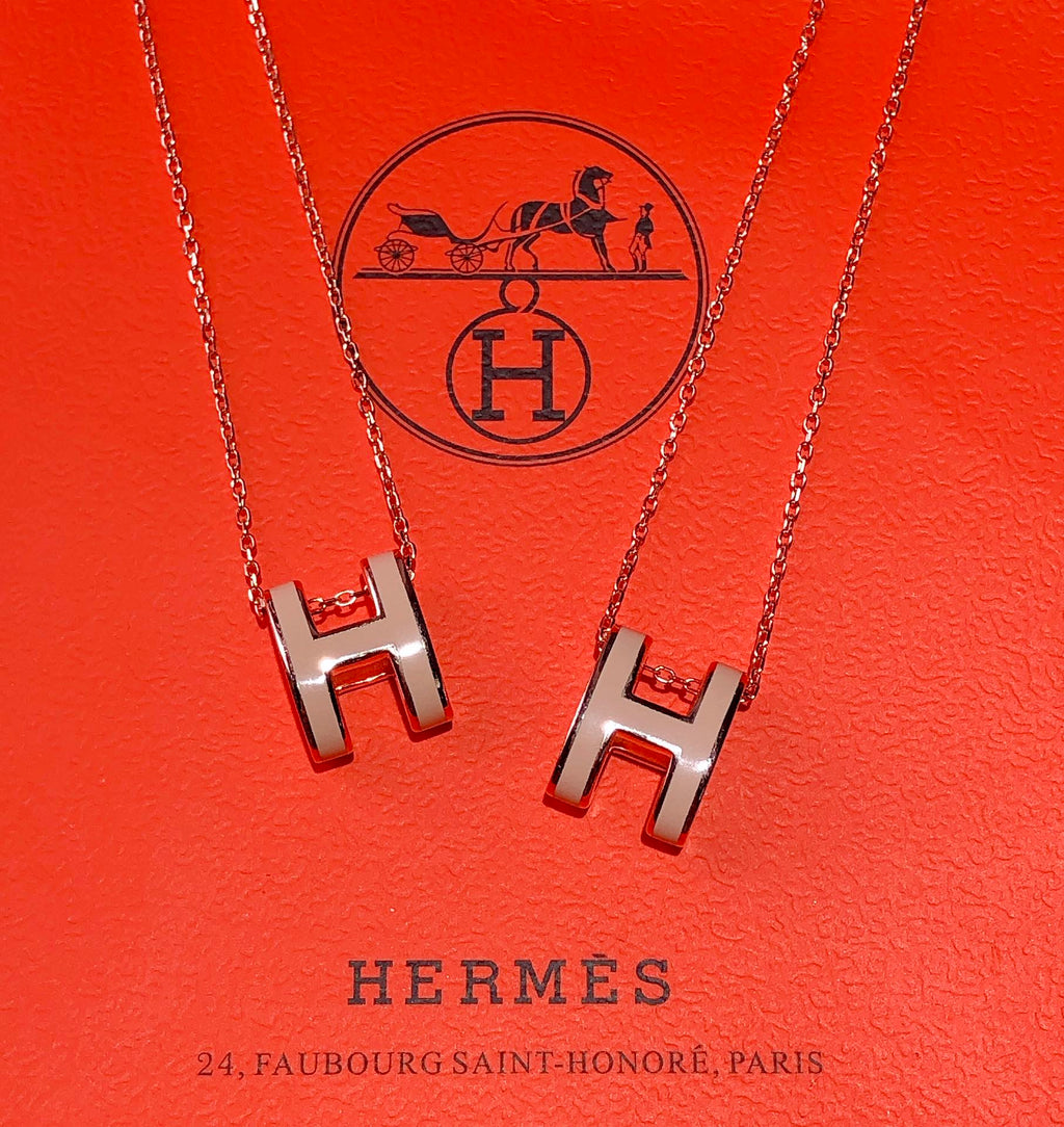 18K Hermes Mini Pop Grey Necklace