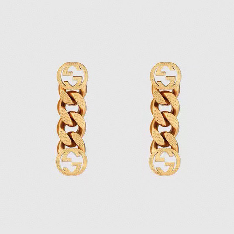 18K Gucci Double Chain Earrings
