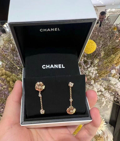 18K Chanel Camellia Earrings