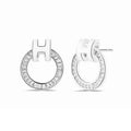 18K Hermes Clic Diamond Earrings