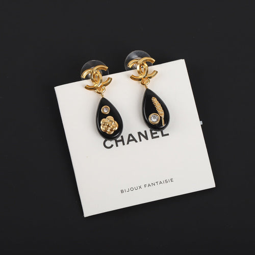 18K Chanel Camellia Pendant Earrings