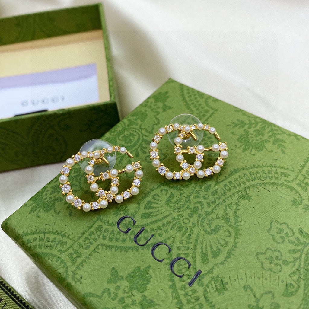 18K Gucci Double Pearls Earrings