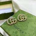 18K Gucci Double Pearls Earrings