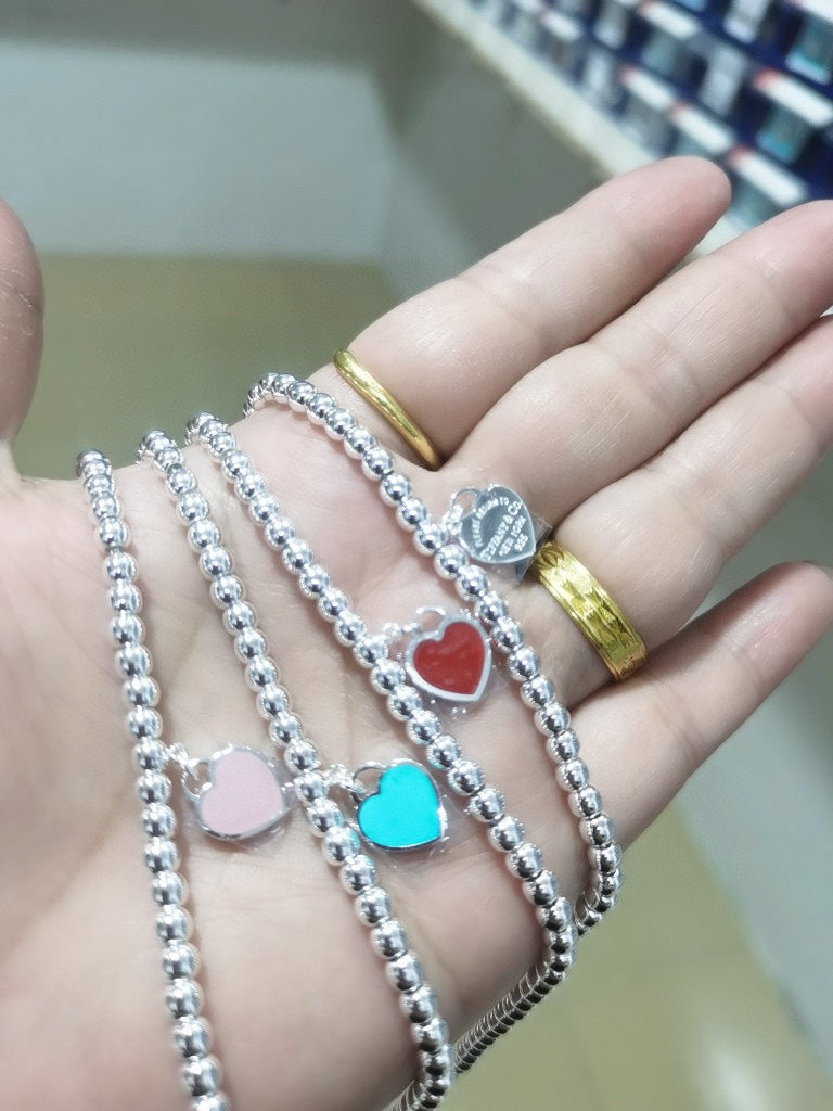 18K Tiffany Return to Heart Tag Bead Necklace