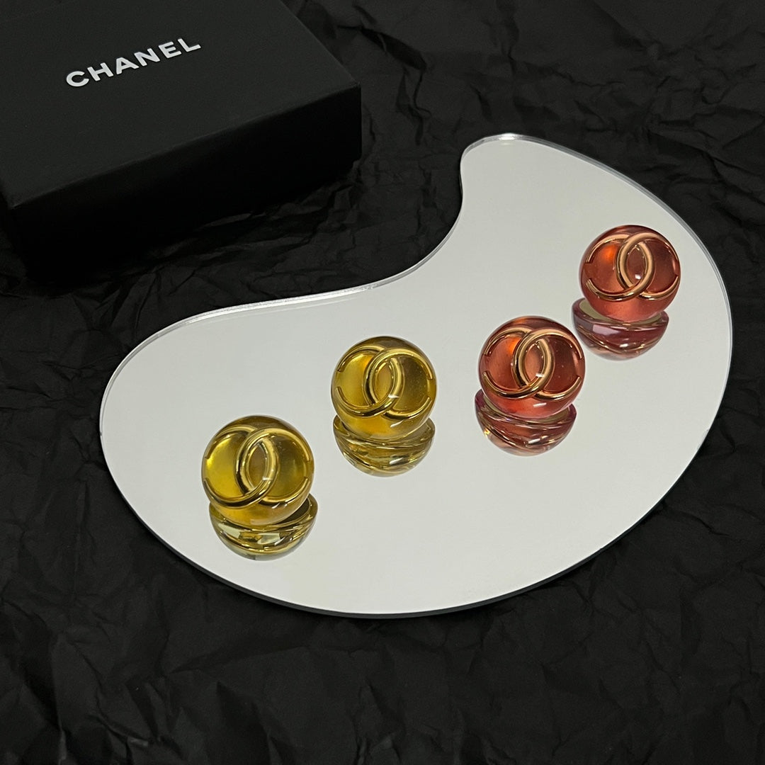 18K Chanel Vintage Yellow Crystal Earrings