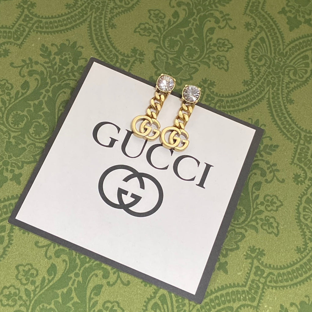 18K Gucci Double Chain Earrings