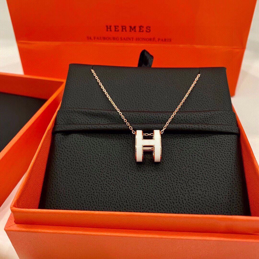 18K Hermes Mini Pop White Necklace