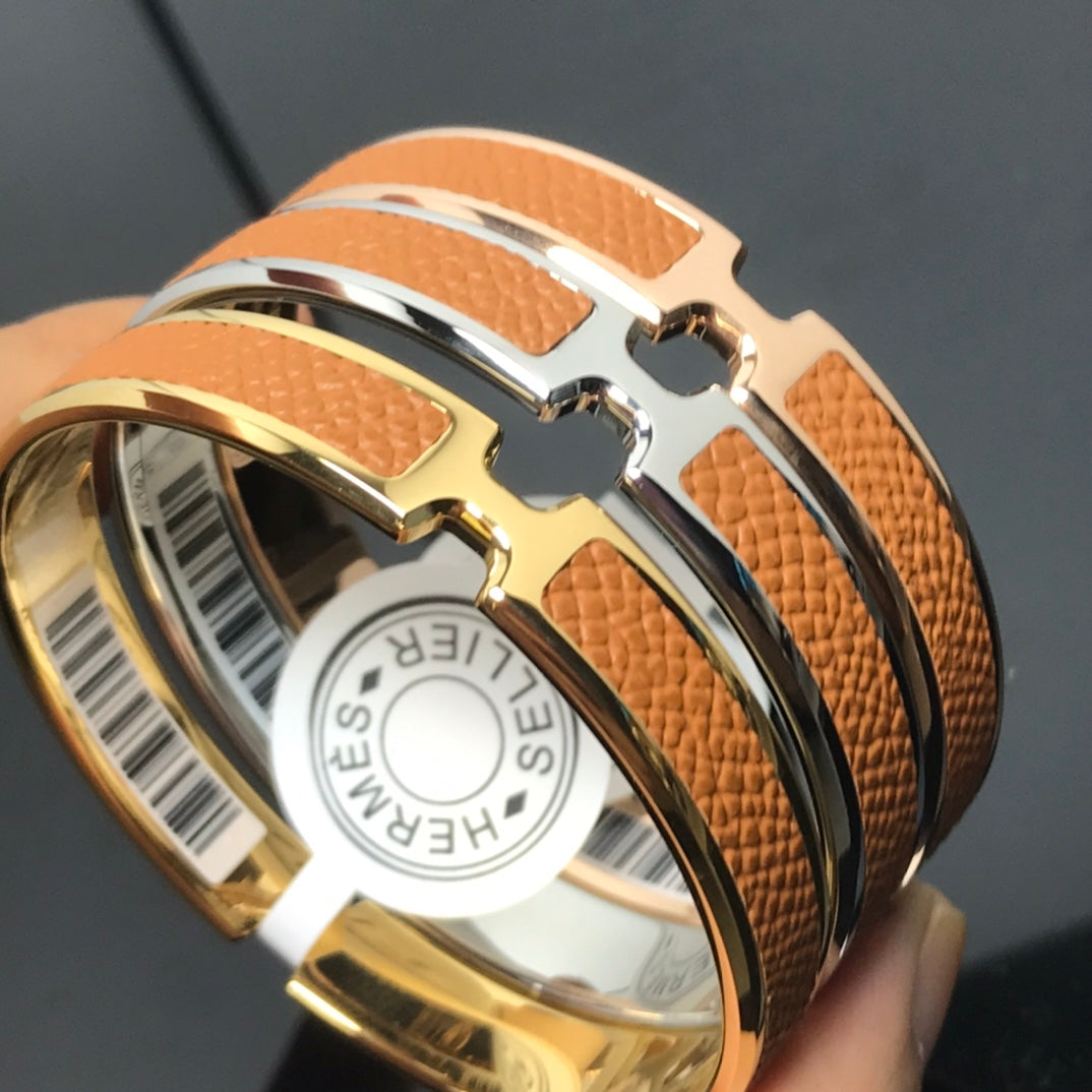 18K Hermes Olympe Orange Bracelet