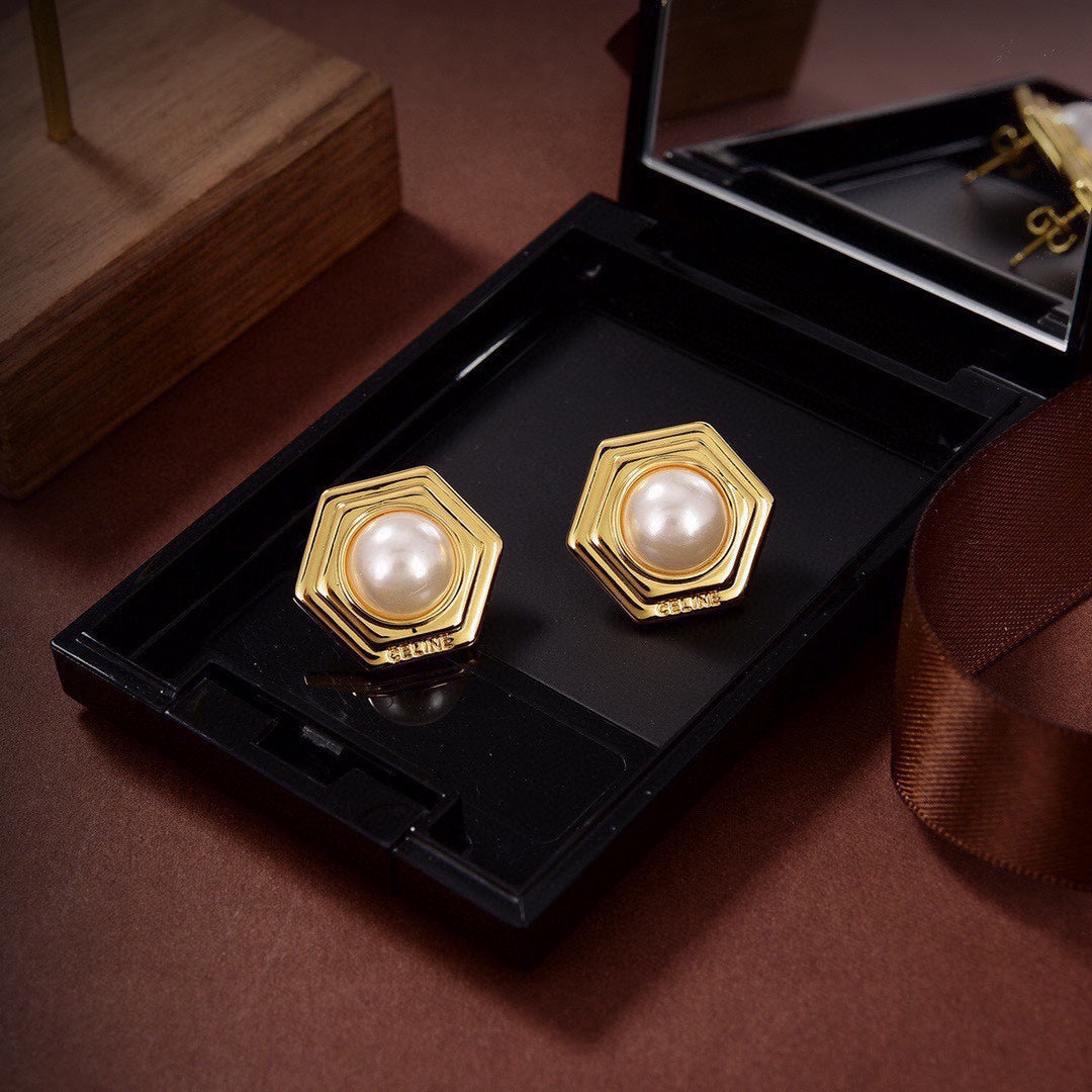 18K Celine Pearl Earrings