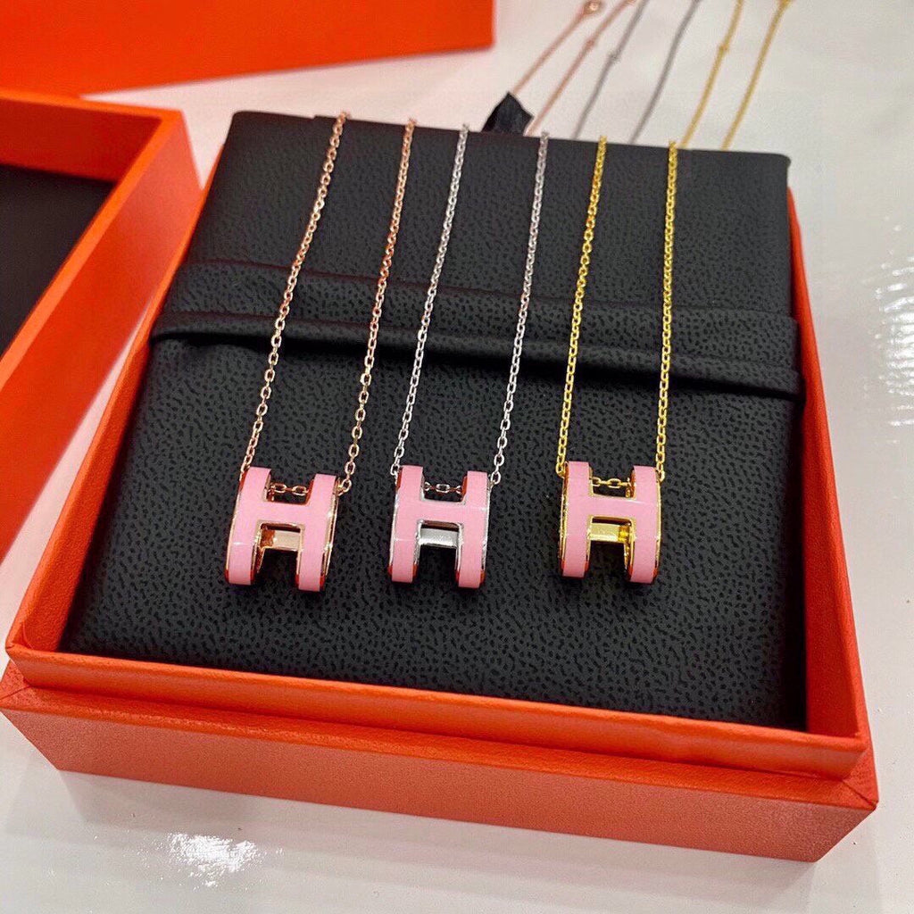 18K Hermes Mini Pop Pink Necklace