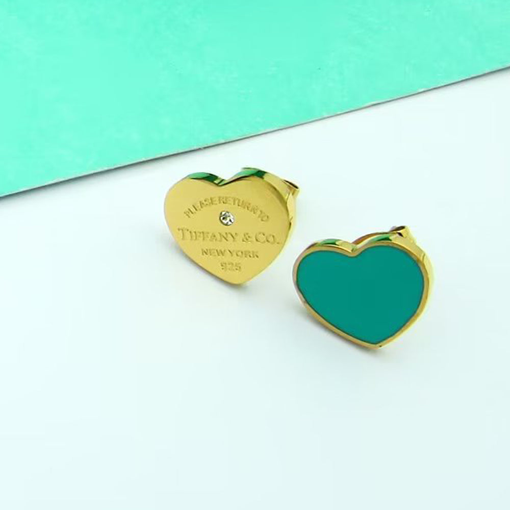 18K Tiffany Return to Blue Heart Earrings