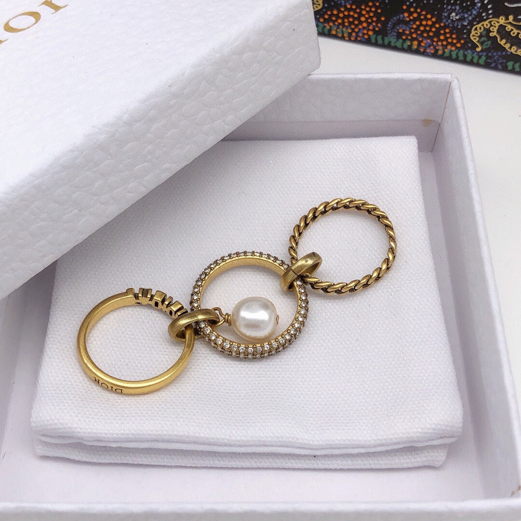 18K Dior Pearl & Crystal J'Adior Ring