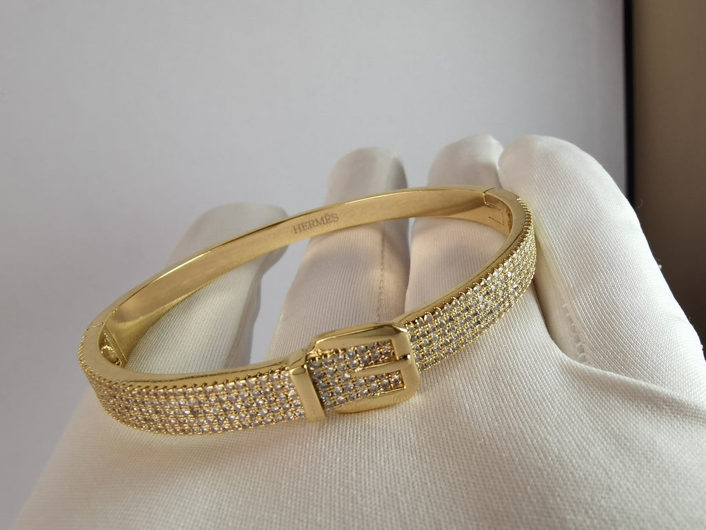 18K Hermes Kelly Diamond Vintage Bracelet