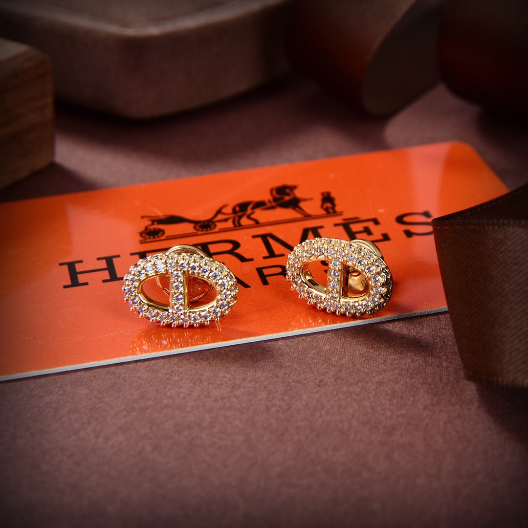 18K Hermes Farandole Diamond Earrings