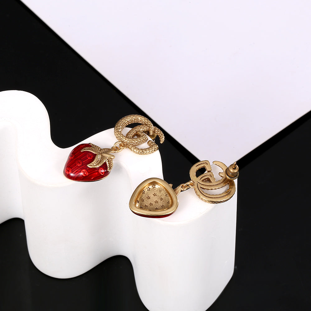 18K Gucci Double Strawberry Earrings
