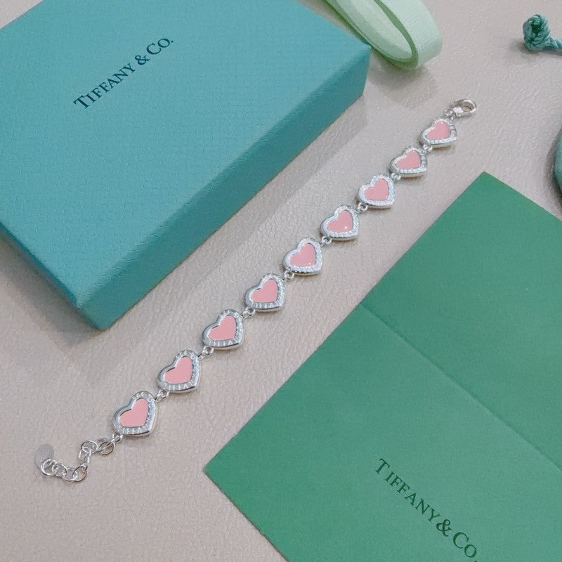 18K Tiffany Return to Green Heart Tag Bracelet